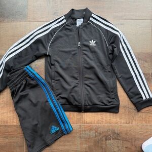 Adidas Kids Black and White Track Jacket